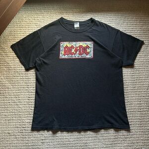 ACDC Highway To Hell T Shirt Men Size L Black Fade 2005 License Plate Logo